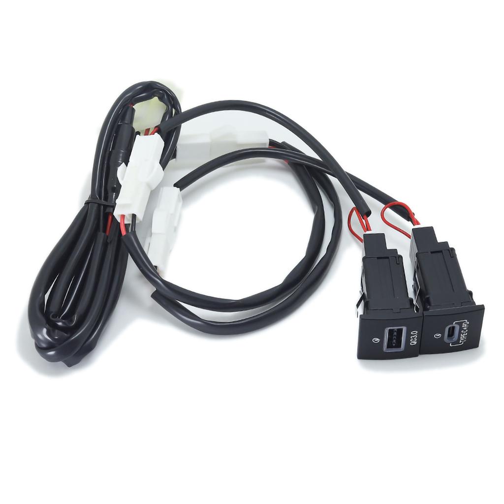 For VW Golf 6 Jetta 5 MK5 Scirocco 06-12 QC3.0 Type C PD USB Quick Car Charger Socket Nondestructive Replacement Harness 12V/24