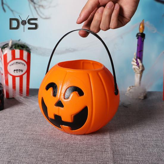Halloween-Süßigkeiten-Eimer, Süßes oder Saures, Kürbis-Eimer, Aufbewahrungskorb, tragbare Halloween-Süßigkeiten-Schüssel, Kinder-Snackhalter für Partygeschenke