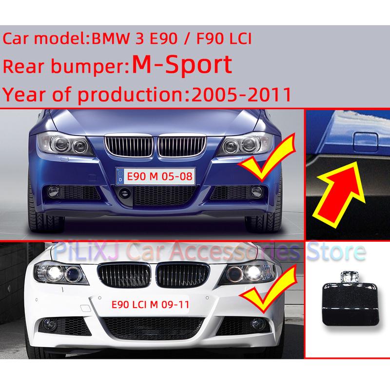 Auto Für BMW 3 E90 M SPORT 2005-2008 2009 2010 2011 Hinterer Stoßfänger Abschlepphaken Ösenabdeckung OEM:51128041134 Anhängerkupplung Ladeklappe Verkleidungskappe