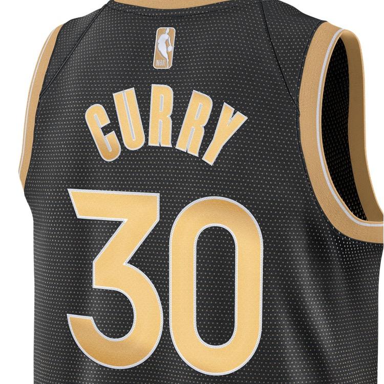 Nike Letter And Number Print Basketball Jersey SW Fan Edition 23-24 Season Golden State Warriors Curry 30 Unisex jersey Black Club-Gold FN5907-053