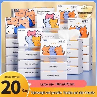 Cartoon Print Pocket Tissue - Portable, Student-Friendly, Wood Pulp Napkins, Facial Tissue In Douyin Style