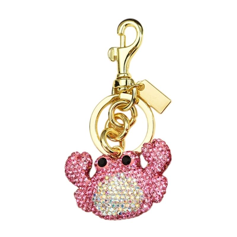 Elegant Crab Keychain With Dazzling Rhinestones Elegant Handbag Charm Sparkling Bag Charm For Bags And Keys In 3 Trendy Colors