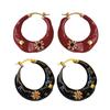 Vintage Enamel Drip Glaze Hoop Earrings Exquisite Ear Accessories Statement Jewelry for Party and Everyday Wear