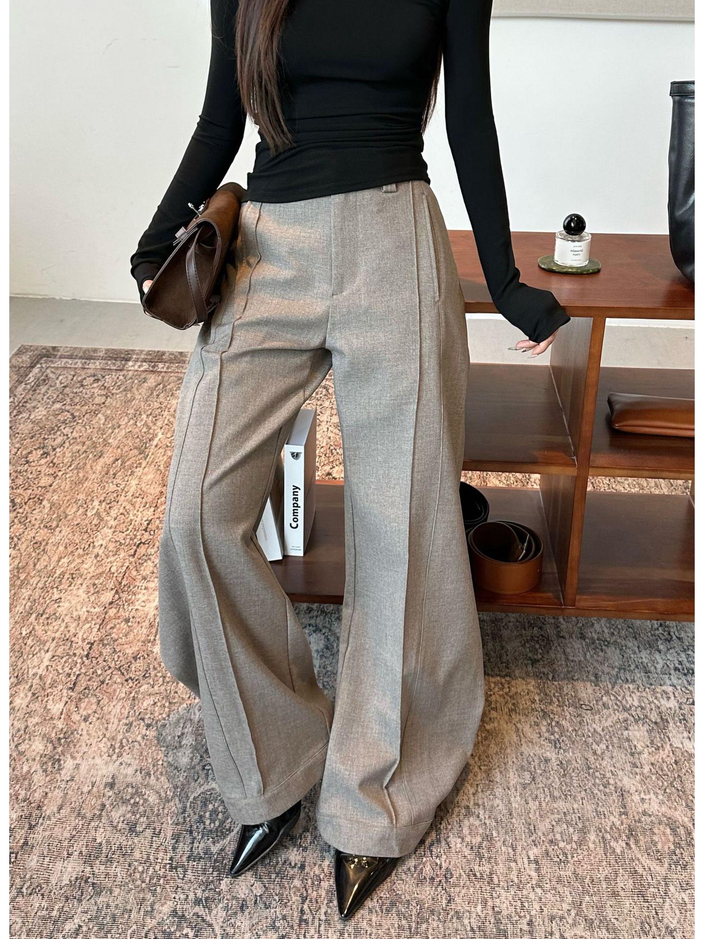 

Lu Sheng Unisex Retro Wide-Leg Pleated Suit Pants - Stylish, Casual & Comfortably Draped Design M