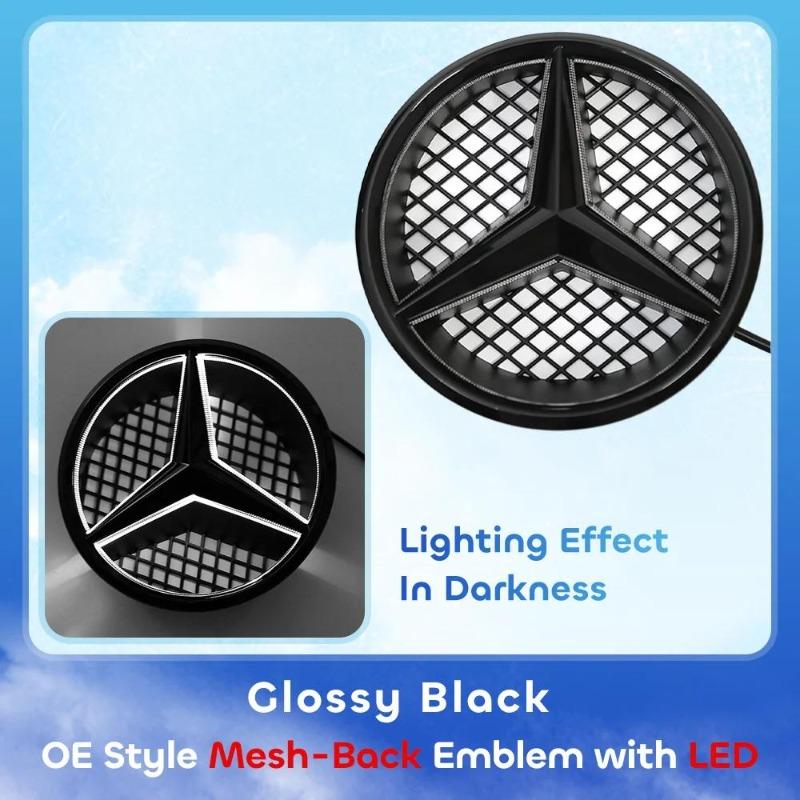 Auto Frontgrill Emblem Stern Plakette 3D Spiegel OE Stil Flache Oberfläche Für Mercedes Benz W245 W204 X204 B180 B200 B250 C280 C300 C350
