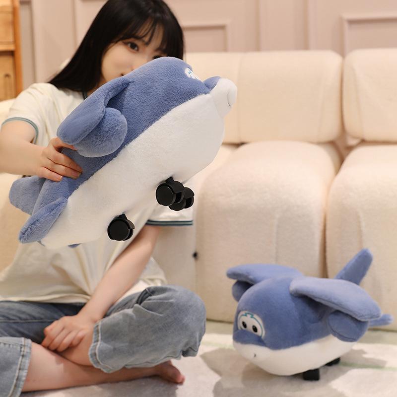 Creative Pulley Small Plane Throw Pillow Plush Toy Doll Running Plane Doll Boy Rag Doll Birthday Gift