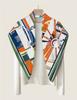 Brand Silk Scarves Wraps Wheel Printed Twill Silk Scarf Women Shawls Luxury Design Hijab Fashion Square Curled Scarf Neckerchief