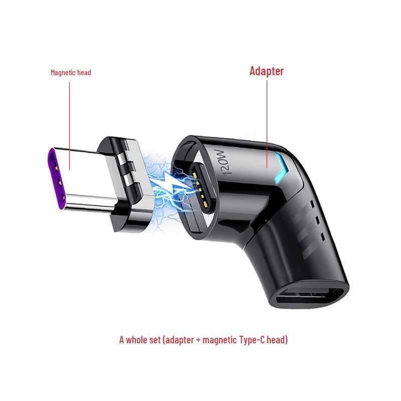120W Type-C Magnetic Adapter: Fast Charging Elbow Converter for MacBook & Phones