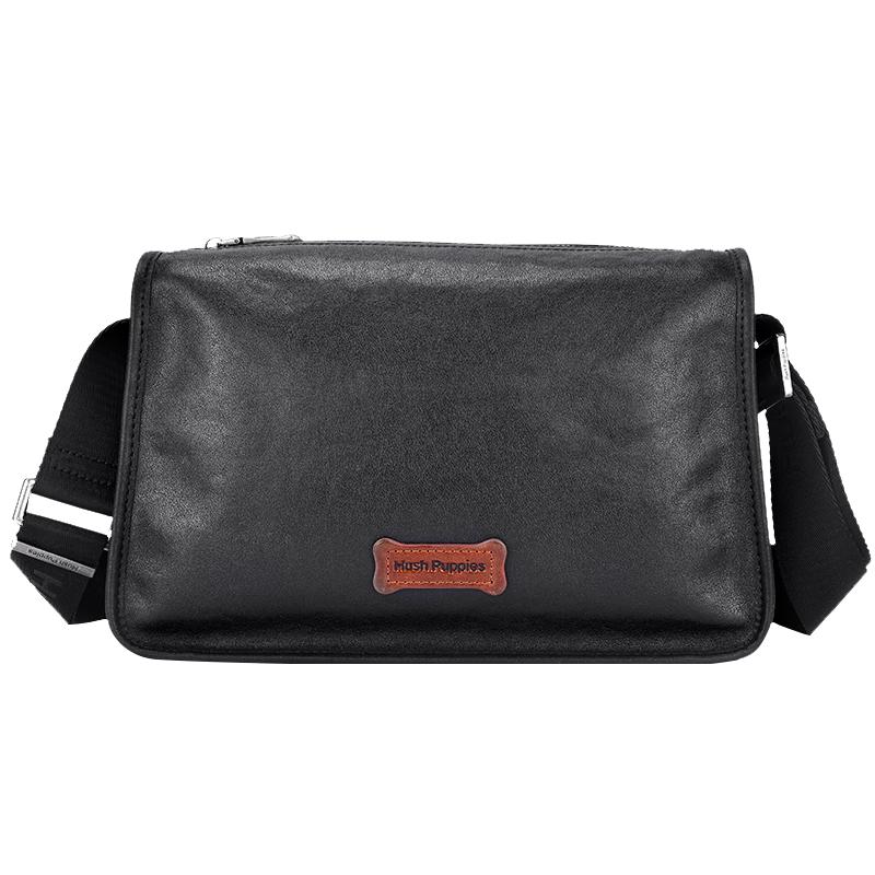 Мужская деловая сумка через плечо Hush Puppies из натуральной кожи Large
