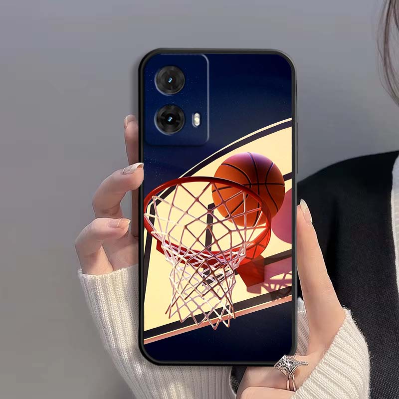 Sports basketball cool Phone Case For Motorola G85 Edge 50 G24 G35 G14 G04 40 G72 G34 G G54 G13 G32 5G Black