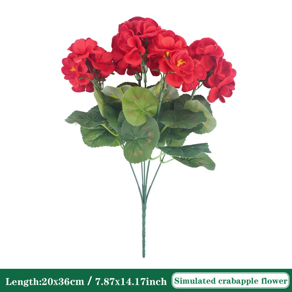 36CM 4/6Pcs Artificial Flowers Silk Begonia Bouquet Realistic Colorful Wedding Home Party Living Room Table Decoration