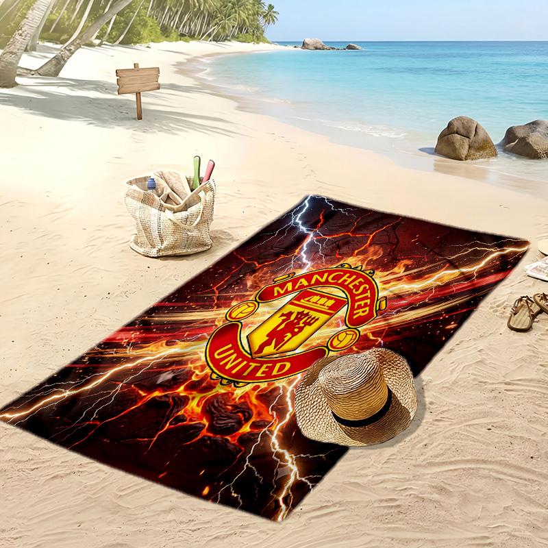 Manchester United Printed Beach Towel Quick Dry Soft TowelPortable Large Rectangular Beach Blanket for Travel Swimming Pool
