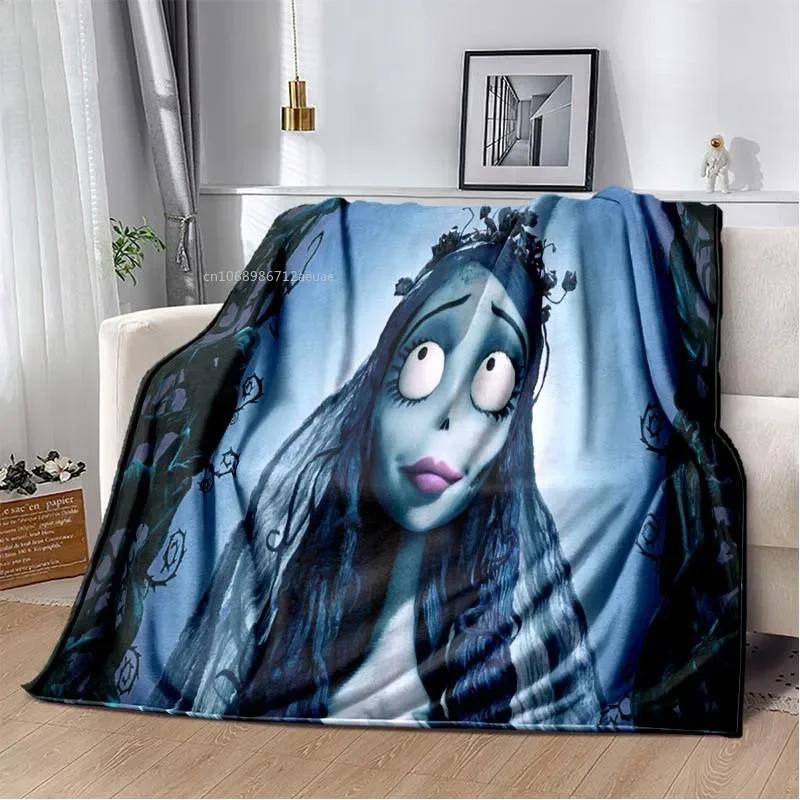 Sorrow Love Story Die Braut des Geistes Decke Hochzeit in der Nacht Decken für Bett Sofa Goth Braut Halloween Decke