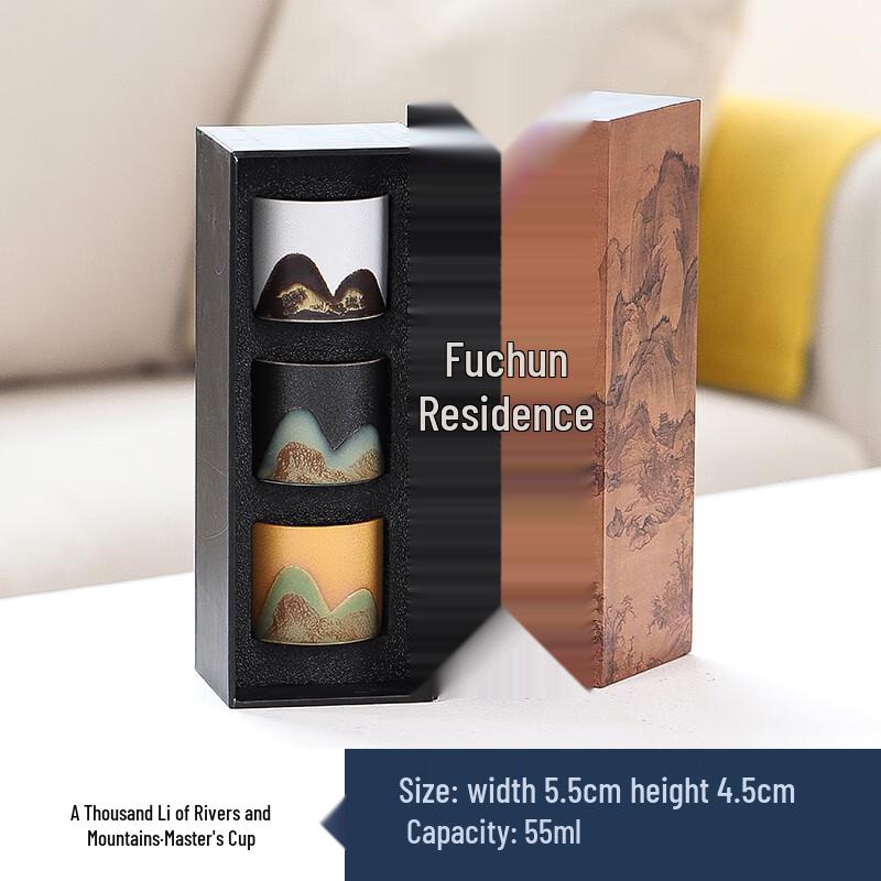 Thousand Miles Rivers and Mountains Ceramic Teacup Set