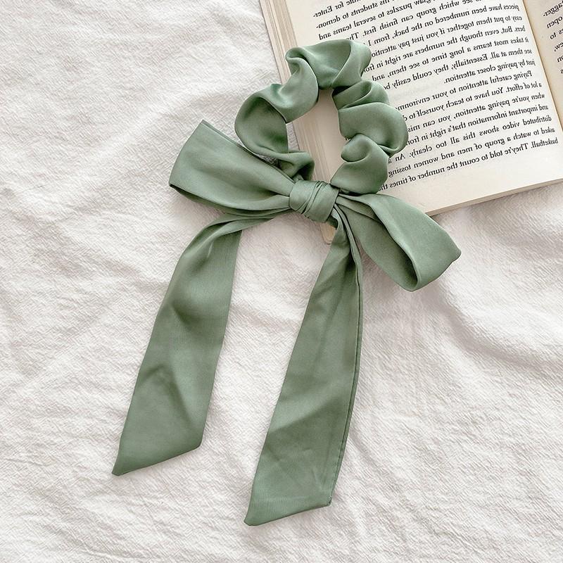 Elegant White Bow Headband with Long Ribbon for Women
