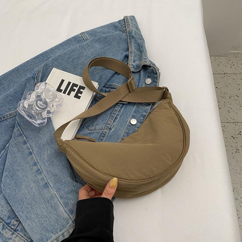 Small Bag Women's Simple All-Match Satchel Shoulder Bag Crossbody Dumpling Bag for Travel