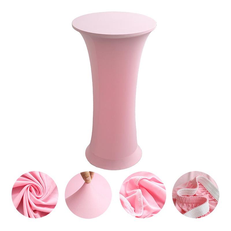 Premium Spandex Round Table Cover Elastic Skirt for Hotel Wedding Banquet Decor