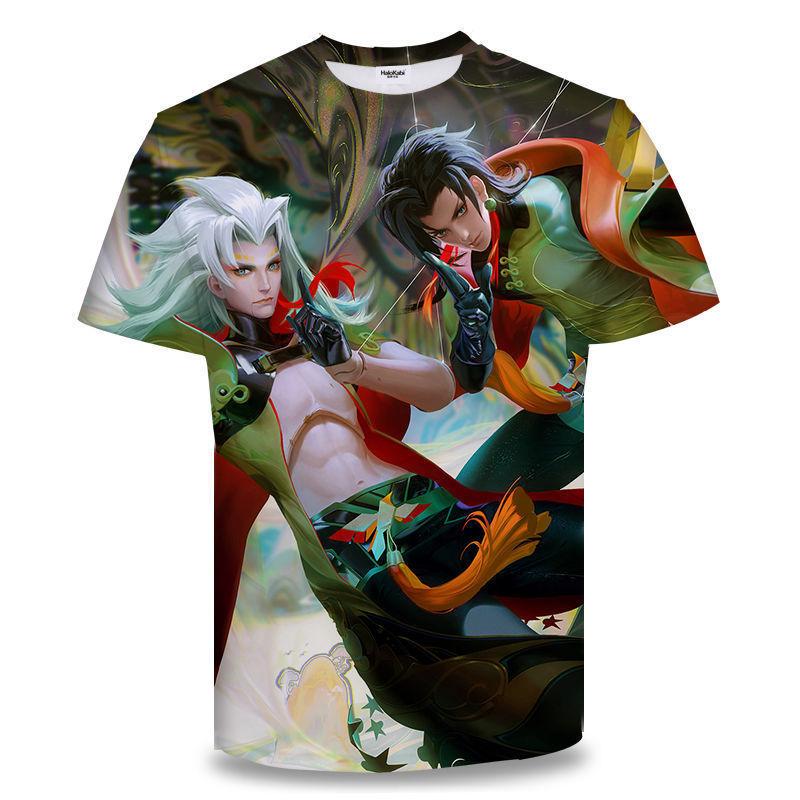 Summer King of Glory Game Clothes Men's Short Sleeved T-shirt for Middle School Students 3D Digital Printed T-shirts Top