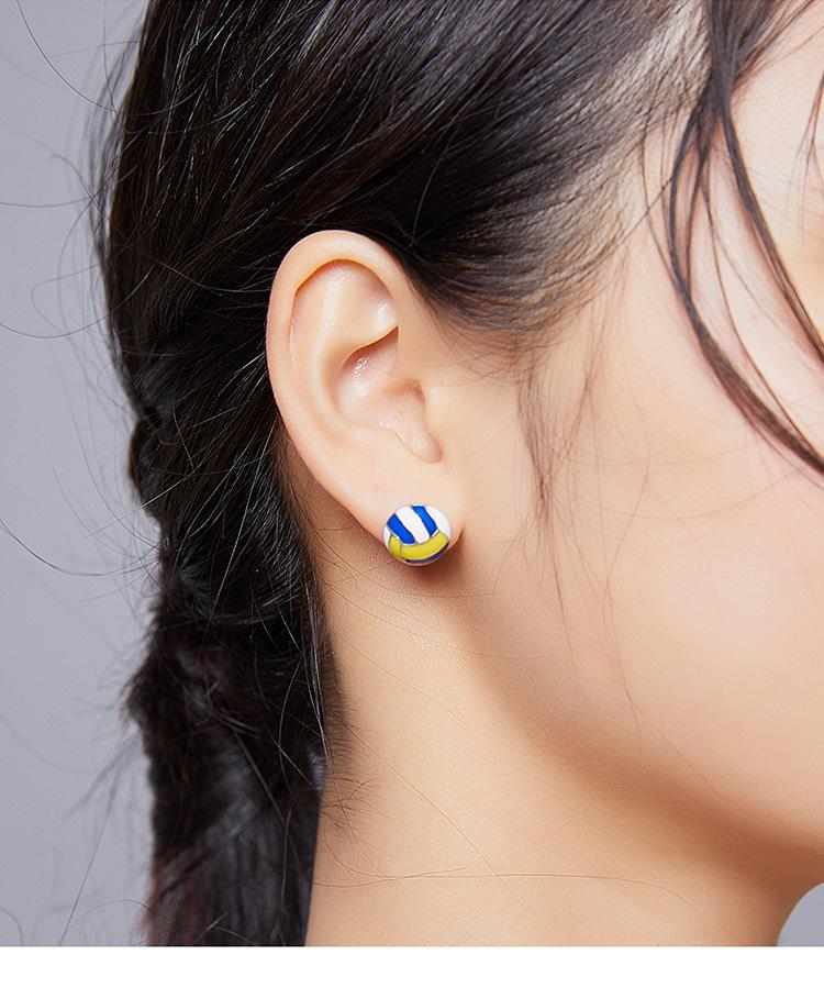 Aifle Sterling Sølv S925 Volleyball Øredobber - Enkelt Motedesign