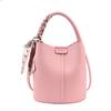 Lychee Texture Handbag Bag Women's Spring New Shoulder Messenger Bag Fashion Silk Scarf Bucket Bag
