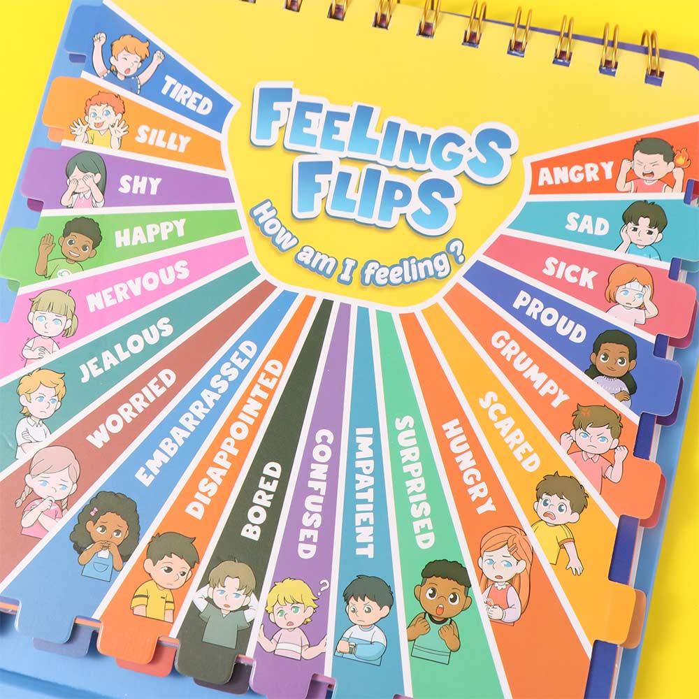 Montessori Feelings and Emotions Book Interactive Reading Flip Book  Boys and Girls
