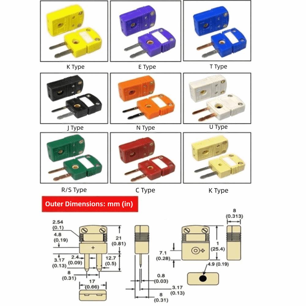 1PCS K T J E RS Compatible Thermocouple Connector Male Connector Female Connector Thermocouple Plug Panel Mount