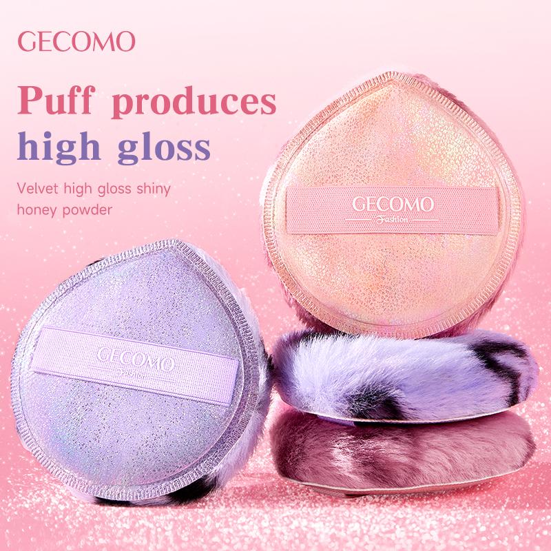 GECOMO Sparkling Powder Puff Ultra Soft Velvet Setting Makeup Applicator Flawless High Coverage For Loose Powder Foundation Travel Friendly Reusable