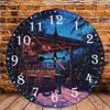 Handcrafted 25cm Round Wood Wall Clock for Personalized Home Decor