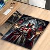 [1pc Knight Warrior Portrait Black Office Carpet] Easy Maintenance Chair Rug for Conference Room Use, Durable Area Sofa Floor Mat