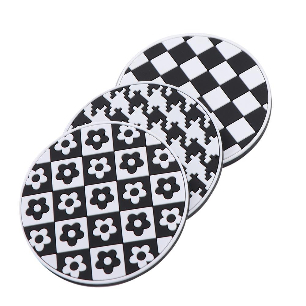 Heat Resistance Flower Coaster Houndstooth Car Water Cup Pad Car Mug Coaster  Decor Accessories