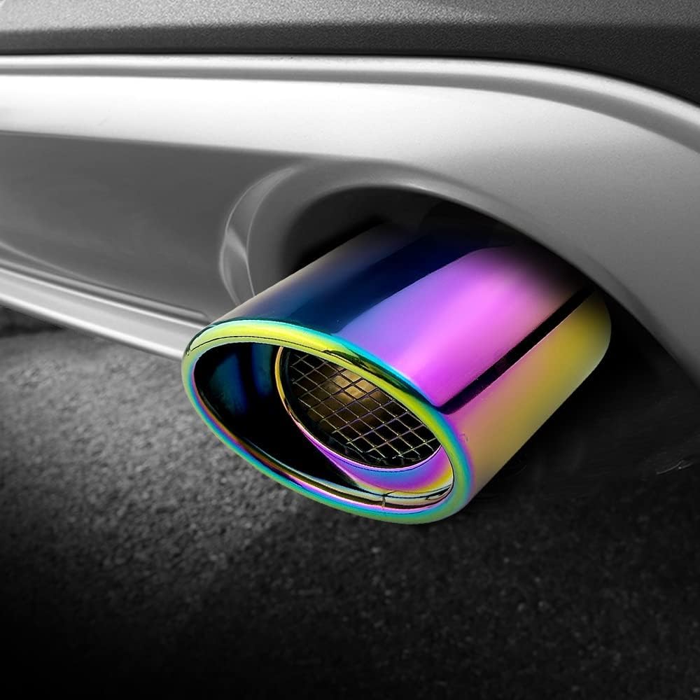 Srasakan Car Muffler Cutter Downward 2.5" Diameter with Drop Prevention Wire, Exhaust Tip, Stainless