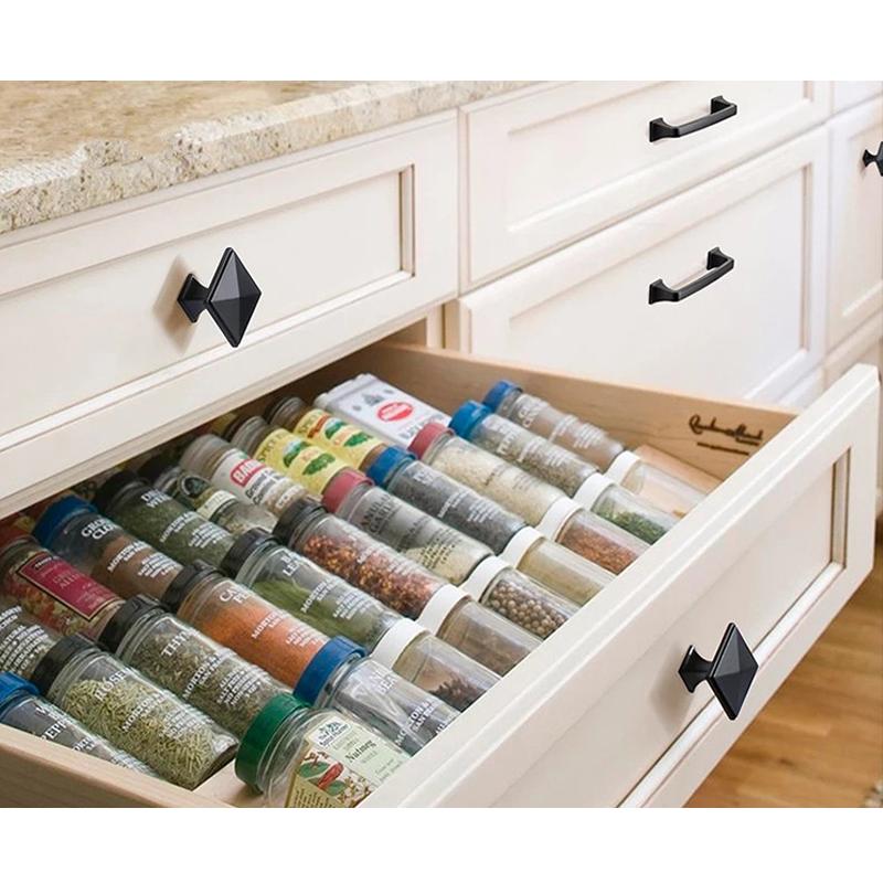 WV Square Matte Black American-style Kitchen Cabinet Handle 128mm Drawer Black Cabinet Wardrobe 7-Character Solid Pulls 287