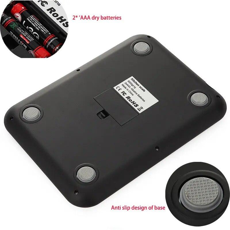 Kitchen Scale 5g10g15Kg/1g Weighing Food Coffee Balance Smart Electronic Digital Scales Stainless Steel Design for Cooking and Baking