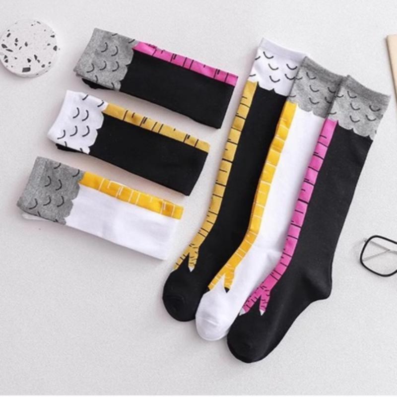 Chicken Feet Socks Trendy Thin Summer Socks for Women Slimming Long JK Socks