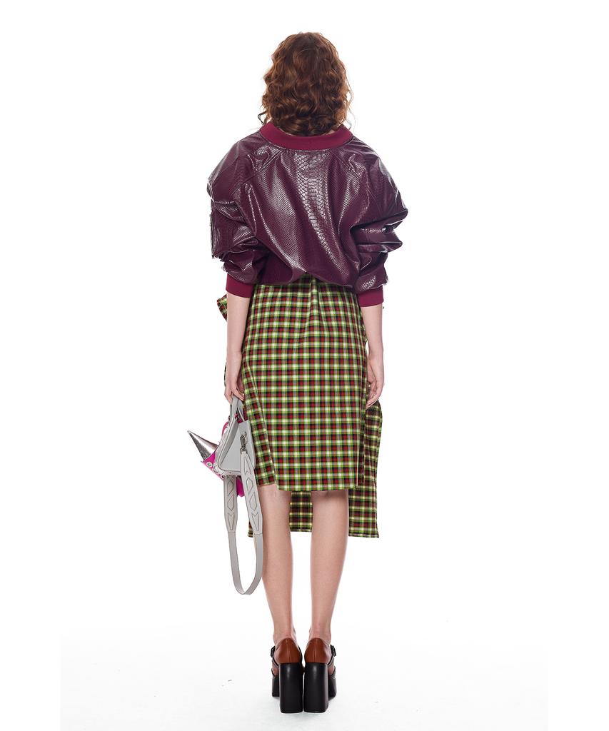 Greedius Check Pattern Folded Skirt