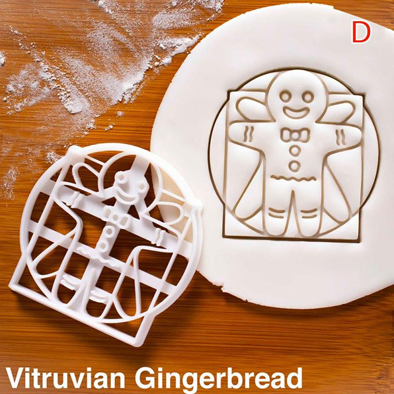 1 buc. Formă pentru prăjituri de Crăciun Gingerbread Man Diy din plastic pentru desene animate