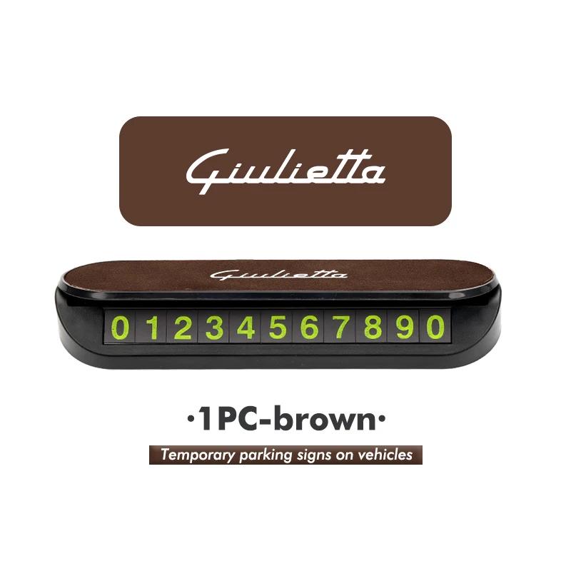 Car Stickers For Alfa Romeo Metal Car Logo Temporary Stop Sign Parking Card Telephone Number Card Plate For Alfa Romeo GT Stelvi