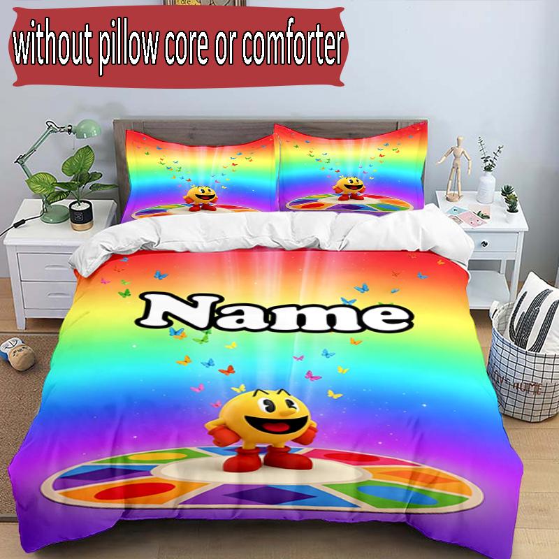 3pcs Duvet Cover Set (1*Duvet Cover + 2*Pillowcase, Without Core), Custom Name PAC Pattern Bedding Set, Home Bedroom Decor Gift