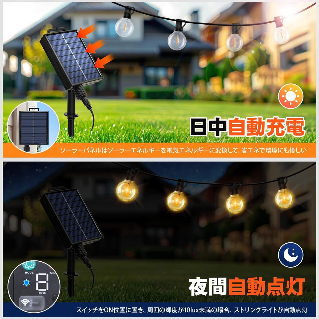 String Automatically Turns On at 17 LED G40 E12 Warm Made of PC 8 Lighting USB Timer Remote Battery Level Outdoor Illumination for Garden Shopping and