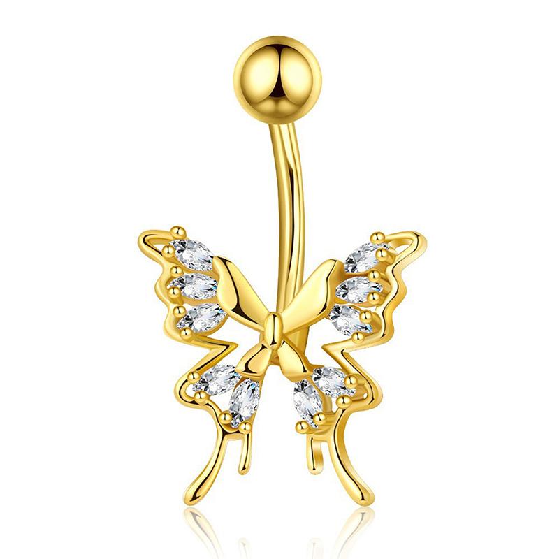 Simple Butterfly Navel Ring For Women Girls  Belly Button Rings Belly Piercing Jewelry Stainless Steel Navel Rings