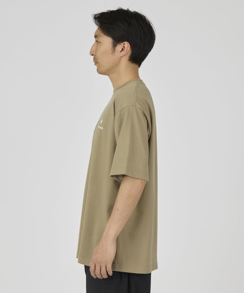 Snow Peak New Standard Logo Short Dark XL T-Shirt NSD-TS-25AU003, Sleeve, Men's/Women's, Beige,