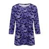 Women's Fashion Casual Round Neck 3/4 Sleeve Loose  Printed T-Shirt Ladies Top