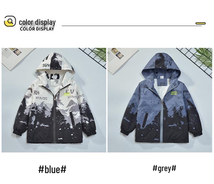 2025 New Boys' Gradient Windbreaker: Trendy Spring & Autumn Outerwear