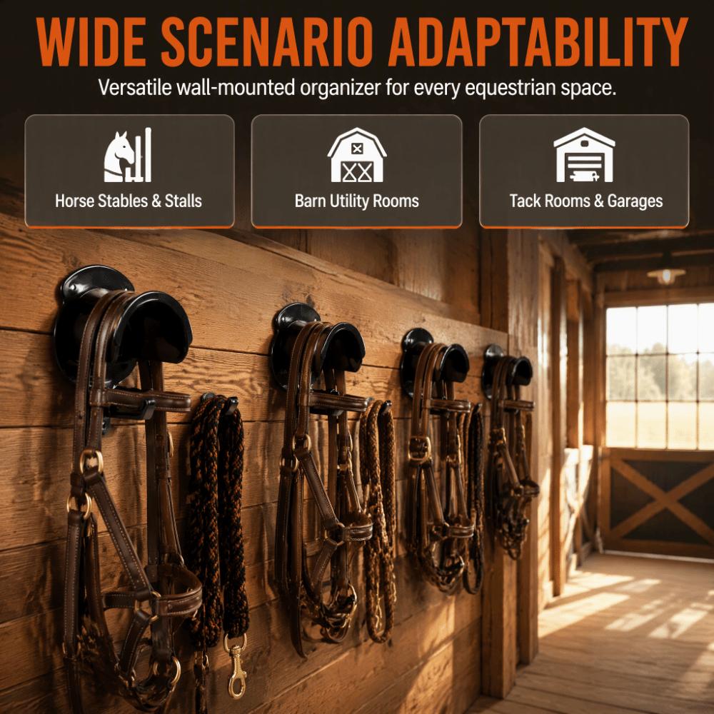 ABS Horse Bridle Rack Black Bridle Holder Sturdy Horse Bridle Bracket  Utility Room Use