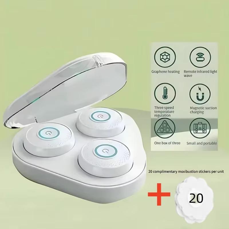 Electric Moxibustion Tool Smokeless Intelligent Quick Heat Professional 3 Gears Portable Massager Relieve Fatigue W/3 Heads