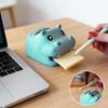 3D-gedruckter Nilpferd-Halter mit Schablonen Nilpferd-Form Haftnotiz-Organizer mit Stifthalter Schreibtisch Büro Heimdekoration