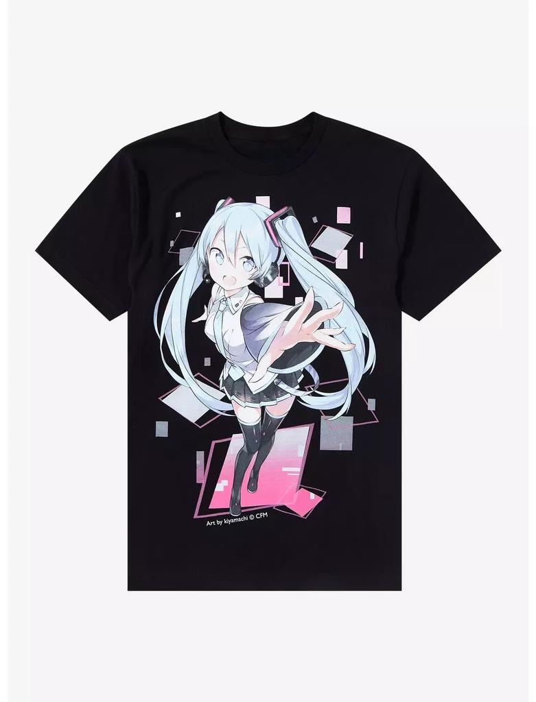 Anime Hatsune Miku Graphic TShirt 100Cotton Oversized unisex Shirt Y2k Unisex Short Sleeve ONeck Women New High Quality Fashion