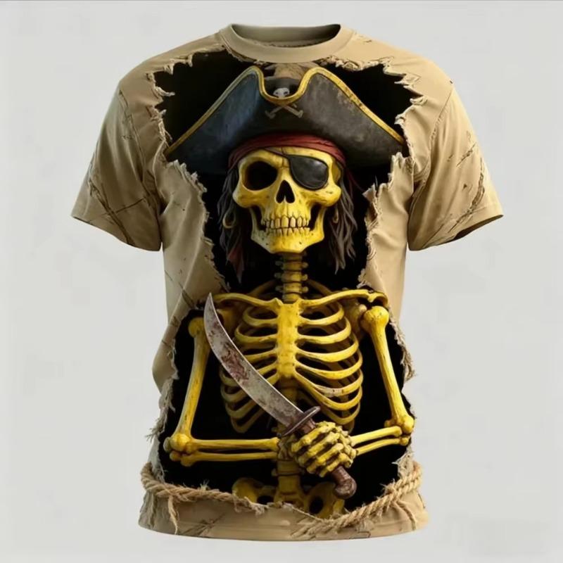 Horror Zombie 3D Print T Shirt for Men Fashion Halloween Dress Up Short Sleeve Street Trend Breath Oversize Parent-child Tee Top