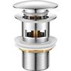 Chrome-plated Brass 1/4" Pop-up Basin Waste for Sink with Overflow