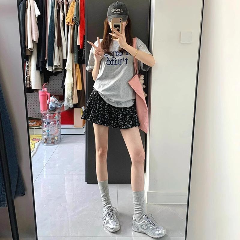 

New Floral Short Skirt for Women Xia Sen, High Waist A-line Slim Skirt for Women, Ballet Style Floral Skirt XL чёрный